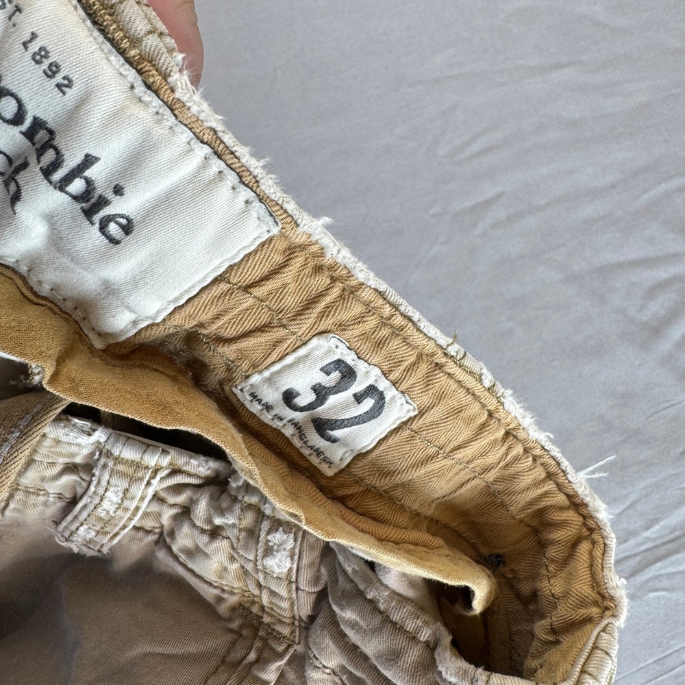VINTAGE Abercrombie & Fitch Cargo 32 Mens Distressed Paratrooper Pockets Heavy - Picture 15 of 16